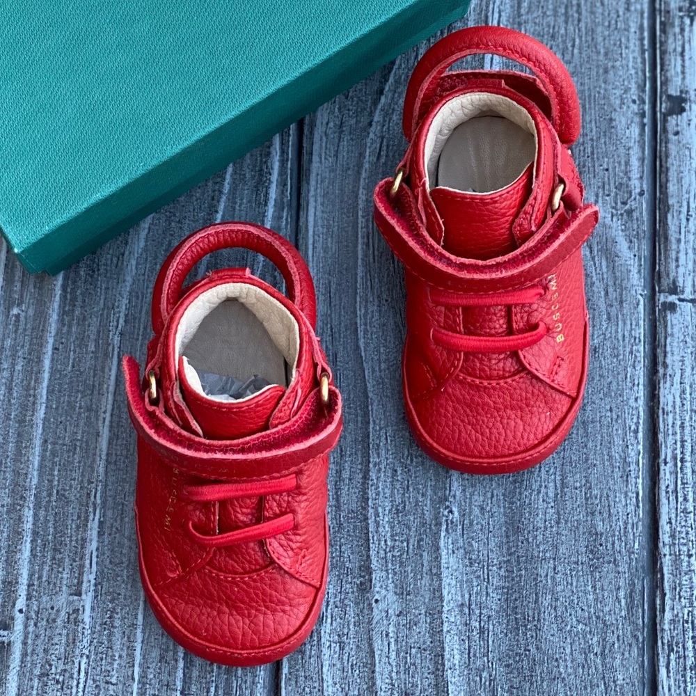 Baby Sneakers Genuine Leather Red Buscemi 100MM - Picture 4 of 9